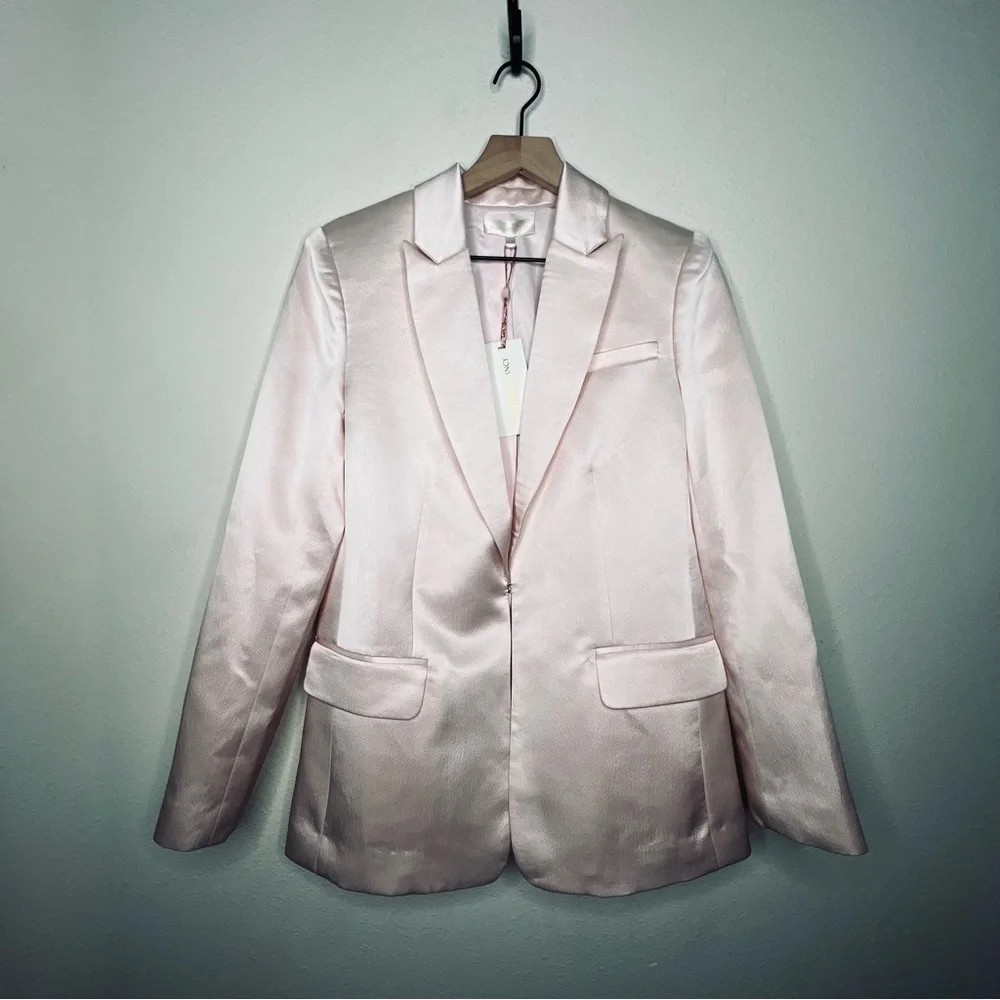 LoveShackFancy Gaston Silk Blazer, Macchiato, size 4 NWT